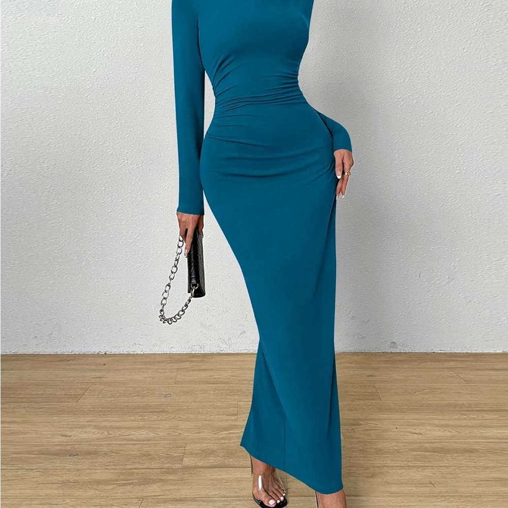 BTFBM Bodycon Maxi Dress Long Sleeve - Picture 3 of 6